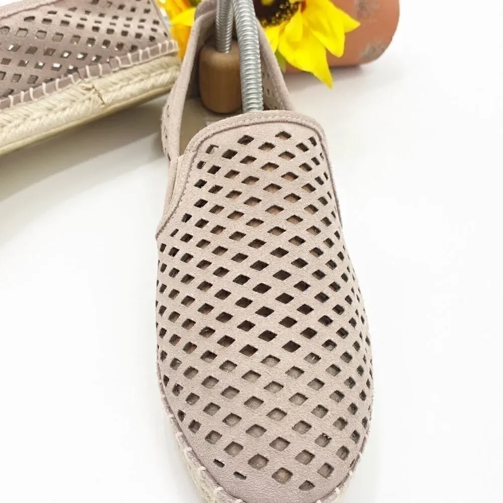 Steve Madden Women's Persy Leather Espadrilles Flats Tan Size 7.5M